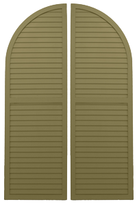 Louvered Full Arch Top Split Panel